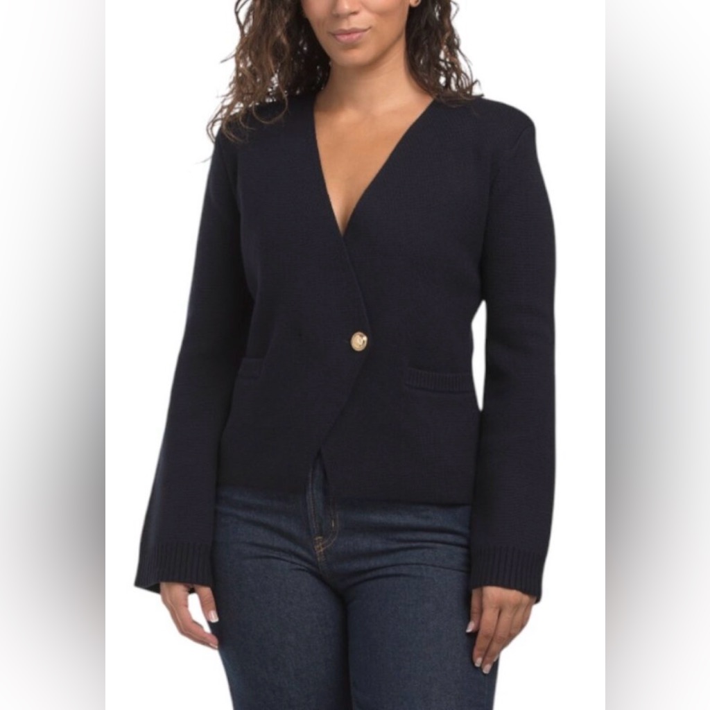 10 Crosby Derek Lam Navy Cardigan Sweater